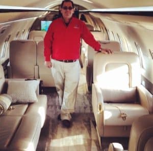 CEO on beautiful private jet